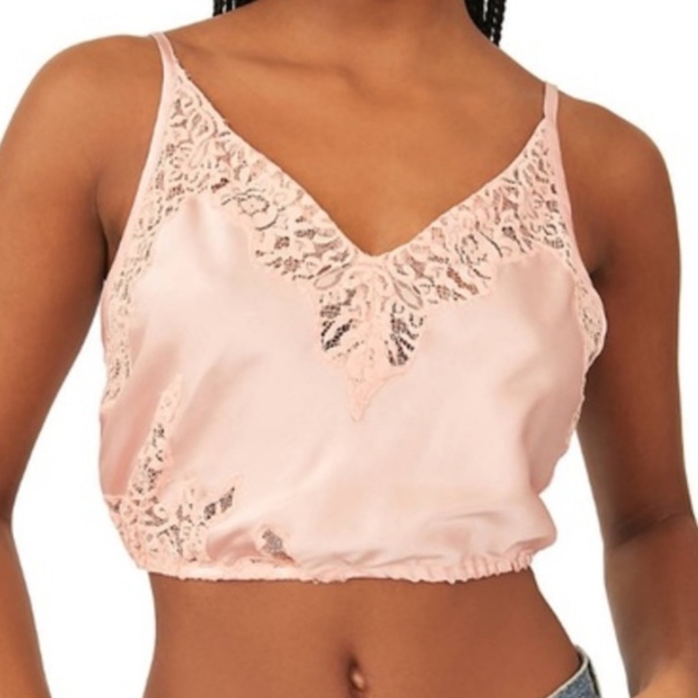 🟤NWT FREE PEOPLE Night Out Blouson Brami in Rose Blush MED
